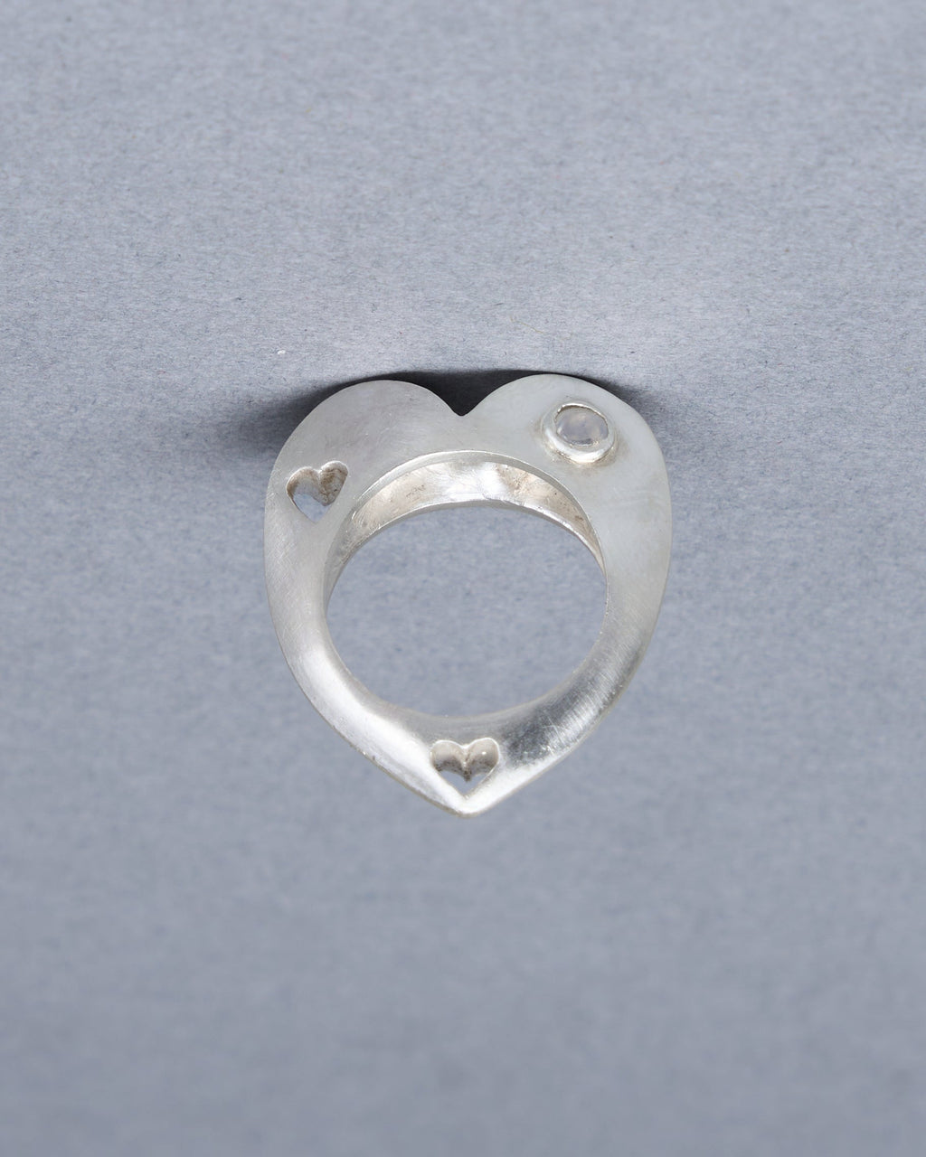 Open Heart Ring with Moonstone
