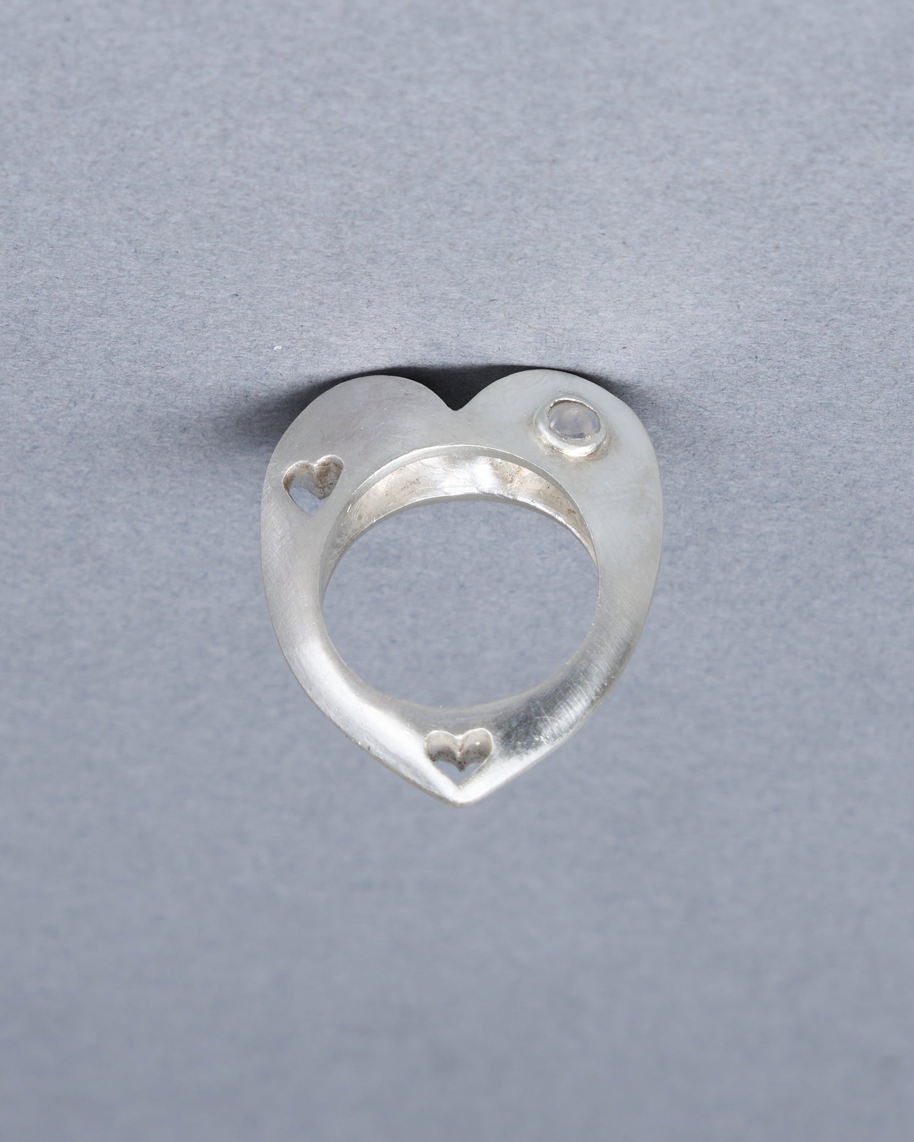 Open Heart Ring with Moonstone